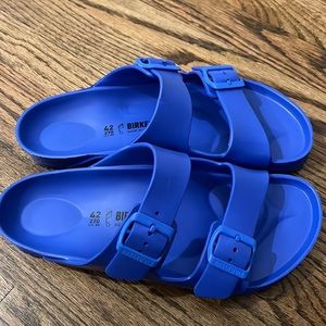 Women’s size 42 ultra blue Birkenstock slides